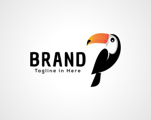 Simple toucan bird logo icon symbol design illustration inspiration