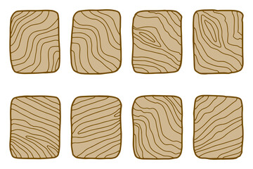 Hand drawn vector wooden slice. Pine tree. Organic modern ecological design. Forest floor. 