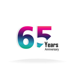 Anniversary Logo Vector Template Design Illustration rainbow and white
