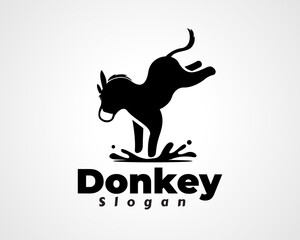 rampage donkey horse Kicking simple art style logo icon symbol design inspiration illustration