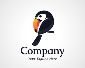 Simple modern unique art style toucan bird logo icon symbol design illustration inspiration