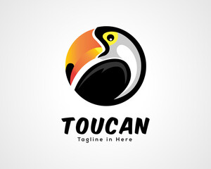 simple style toucan bird forming circle icon logo symbol design illustration inspiration © ShiipArts