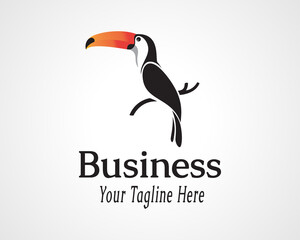 toucan bird sitting logo icon symbol design illustration inspiration