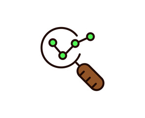 Search growth flat icon. Single high quality outline symbol for web design or mobile app.  Search growth thin line signs for design logo, visit card, etc. Outline pictogram EPS10