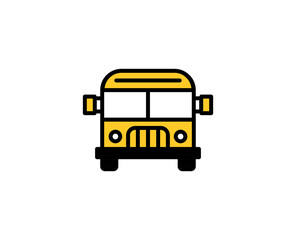 School bus line icon. High quality outline symbol for web design or mobile app. Thin line sign for design logo. Color outline pictogram on white background