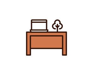 Work place line icon. Vector symbol in trendy flat style on white background. Office sing for design.