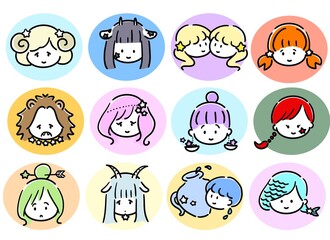 12星座のイラスト素材