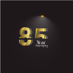 Anniversary Logo Vector Template Design Illustration gold and black