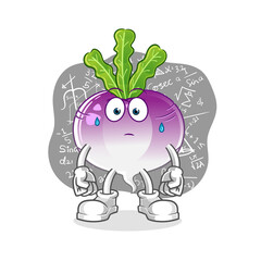 turnip thinking hard vector. cartoon character