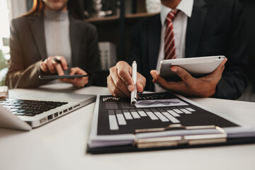 New startup project. Business team meeting present.professional investor working Finance managers .