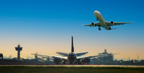 Fototapeta premium Airport lock down caused by the pandemic COVID-19.