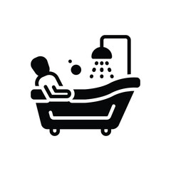 Black solid icon for bath