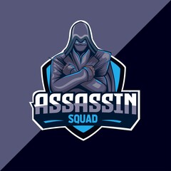 assassin vector logo design mascot with modern illustration concept style for badge, emblem and tshirt printing.