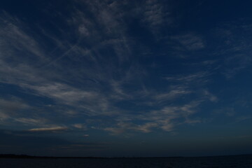 Fototapeta premium night sky with clouds over St Helena Island