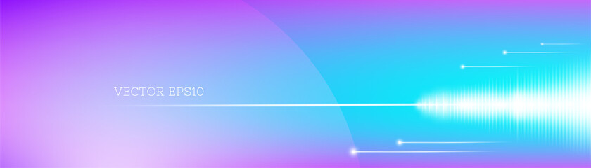Obraz premium Abstract futuristic banner. Bright flashes in the form of a diagram and shining rays against a violet-cyan background. Clipping mask. EPS10