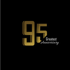 Obraz premium Anniversary Logo Vector Template Design Illustration gold and black