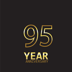 Anniversary Logo Vector Template Design Illustration gold and black