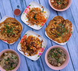 Thai Food Pad Thai, Fried Mussels and Noodle Soup