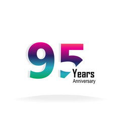 Anniversary Logo Vector Template Design Illustration rainbow and white