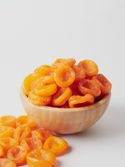 Dried apricots isolated on white background with clipping path and full depth of field.