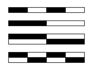 Black and white scale bars vector set. Map symbol.