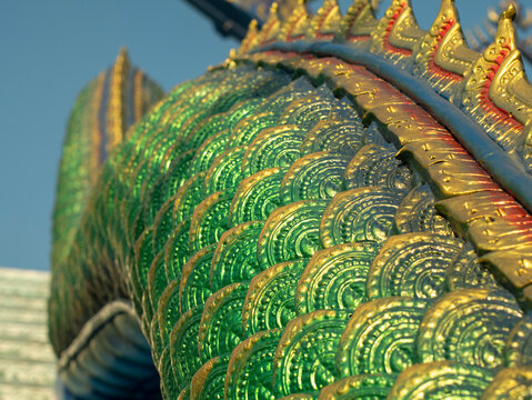 Phaya Naga guard the Temple Wat in Thailand