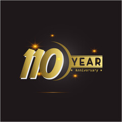 Anniversary Logo Vector Template Design Illustration gold and black