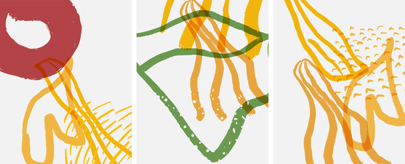 Abstrakte Hintergründe für soziale Medien. Abstrakte handgezeichnete Kritzeleien. Vektorillustration für Abdeckungen, Fahnen, Flieger