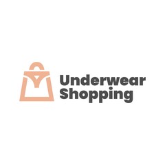 underwear shop shopping bag logo vector icon illustration