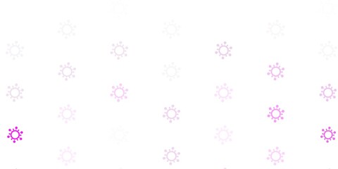 Light Purple vector background with covid-19 symbols.