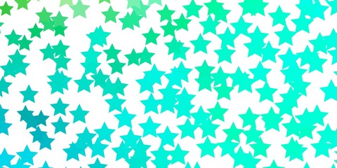 Light Green vector background with small and big stars.