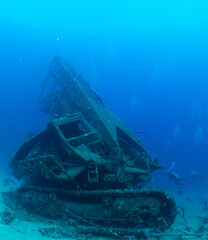 sunken boat in red sea