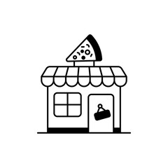  Pizza Shop Vector Icon Style Illustration. EPS 10 File