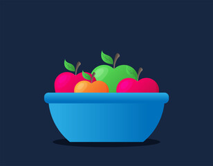 Apple bitten piece cartoon vector illustration
