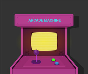 Retro arcade machine. Flat style vector illustration.
