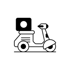  Delivery Bike Vector Icon Style Illustration. EPS 10 File