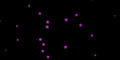 Dark Pink vector pattern with abstract stars.