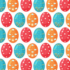 Seamless pattern of their colorful Easter eggs. Perfect for wallpaper, gift paper, pattern fills, web page background, spring and Easter greeting cards