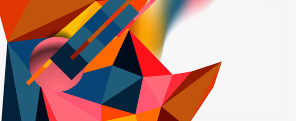 Trendy 3d geometric composition, design template for business or technology presentation, internet poster or web brochure cover