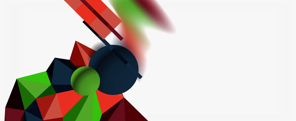 Trendy 3d geometric composition, design template for business or technology presentation, internet poster or web brochure cover