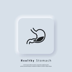 Healthy stomach icon. Stomach logo. Gastrointestinal icon. Vector. UI icon. Neumorphic UI UX white user interface web button. Neumorphism