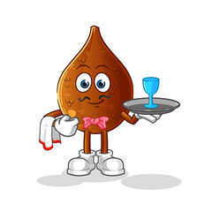 thorny palm waiter cartoon. cartoon mascot vector