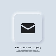 Email Icon. Envelope. Newsletter logo. Email and messaging icons. Email marketing campaign. Vector EPS 10. UI icon. Neumorphic UI UX white user interface web button. Neumorphism