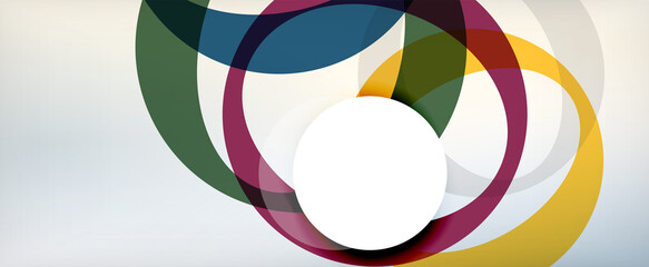 Obraz premium Ring geometric shapes, o letter repetition wallpaper. Abstract background for business or technology presentations, internet posters or web brochure covers