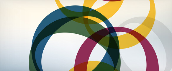 Obraz premium Ring geometric shapes, o letter repetition wallpaper. Abstract background for business or technology presentations, internet posters or web brochure covers