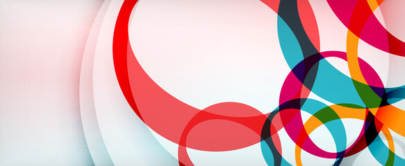 Fototapeta premium Ring geometric shapes, o letter repetition wallpaper. Abstract background for business or technology presentations, internet posters or web brochure covers