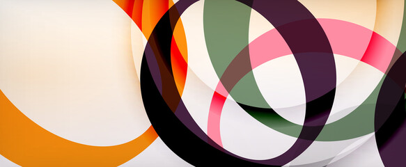 Obraz premium Ring geometric shapes, o letter repetition wallpaper. Abstract background for business or technology presentations, internet posters or web brochure covers