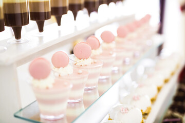 Buffet with a variety of delicious sweets, food ideas, celebration