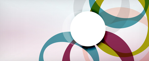 Fototapeta premium Ring geometric shapes, o letter repetition wallpaper. Abstract background for business or technology presentations, internet posters or web brochure covers