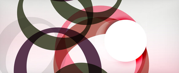 Fototapeta premium Ring geometric shapes, o letter repetition wallpaper. Abstract background for business or technology presentations, internet posters or web brochure covers